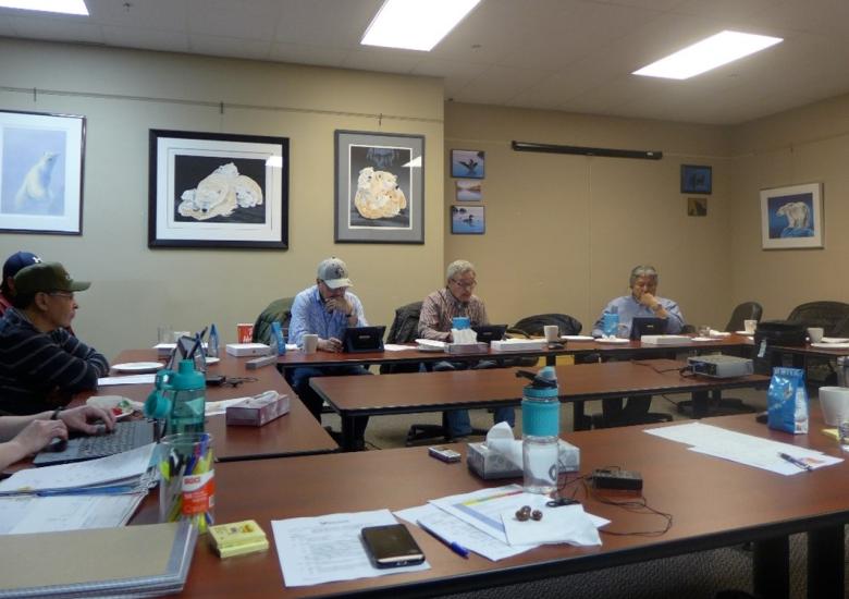 No photos were taken at our December 2021 Board Meeting, so here is a flashback to our Dec 5, 2018, meeting in Yellowknife before our Boardroom was renovated! Photo credit: Shalyn Norrish, WRRB. 