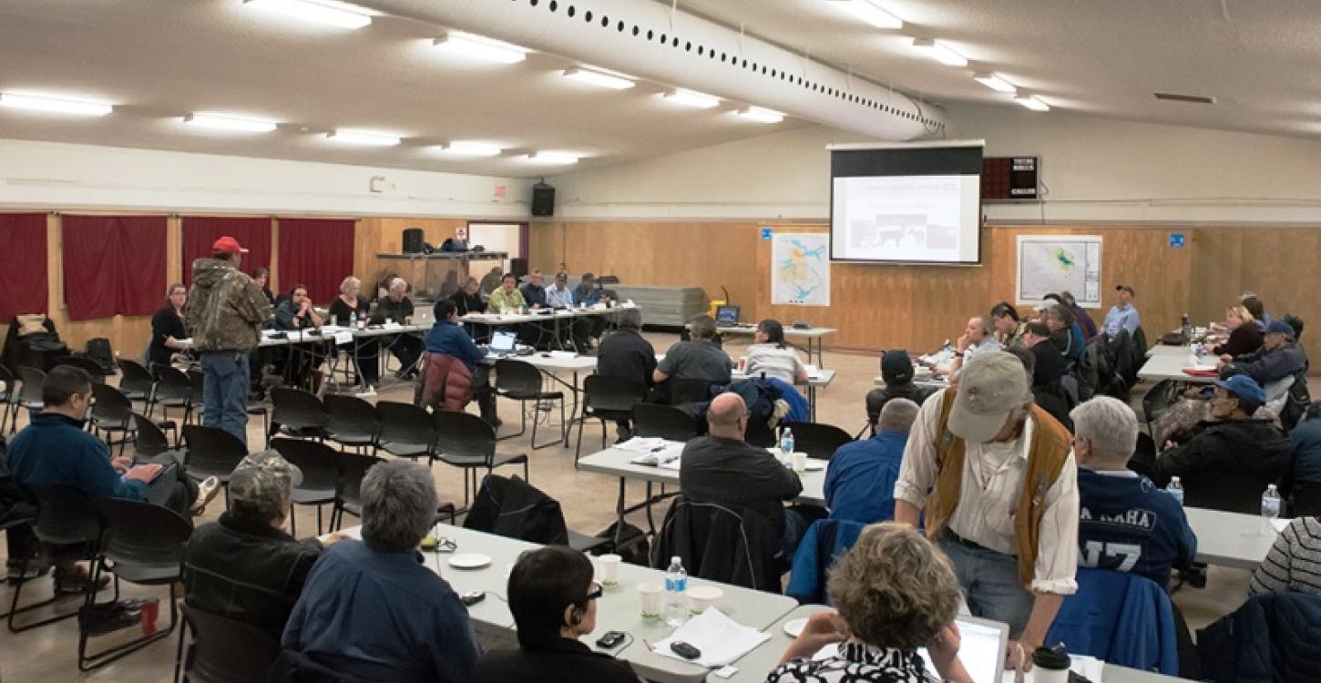 Bluenose-East Caribou Herd Proceedings were held in Behchokǫ̀ on April 6-8, 2016 (Photo courtesy of Colin Macdonald) 