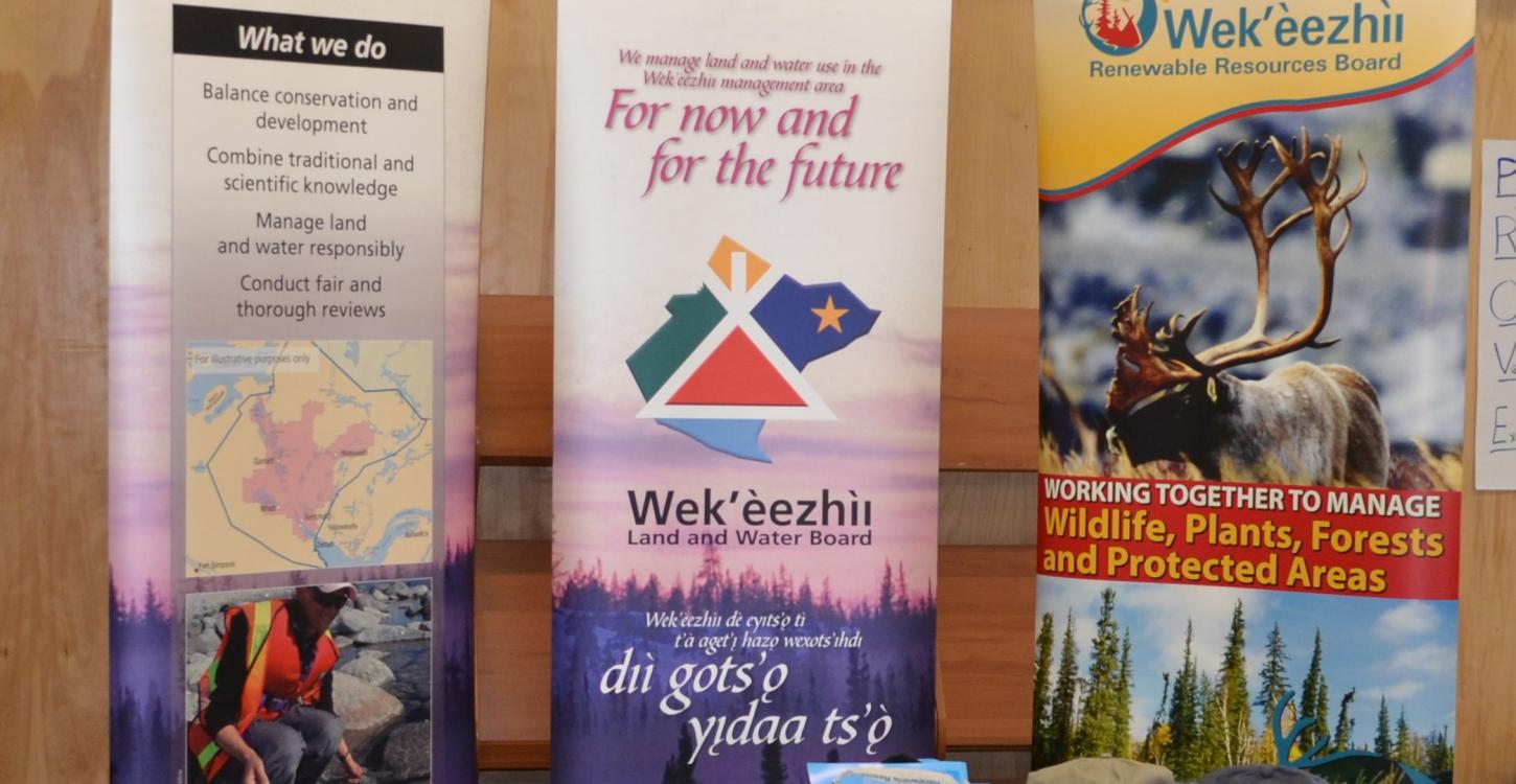 During the community supper in Wekweètì, the WRRB and WLWB gave away some swag and drew for prizes to give out to community members. Photo Credit: Shalyn Norrish, WRRB & WLWB.