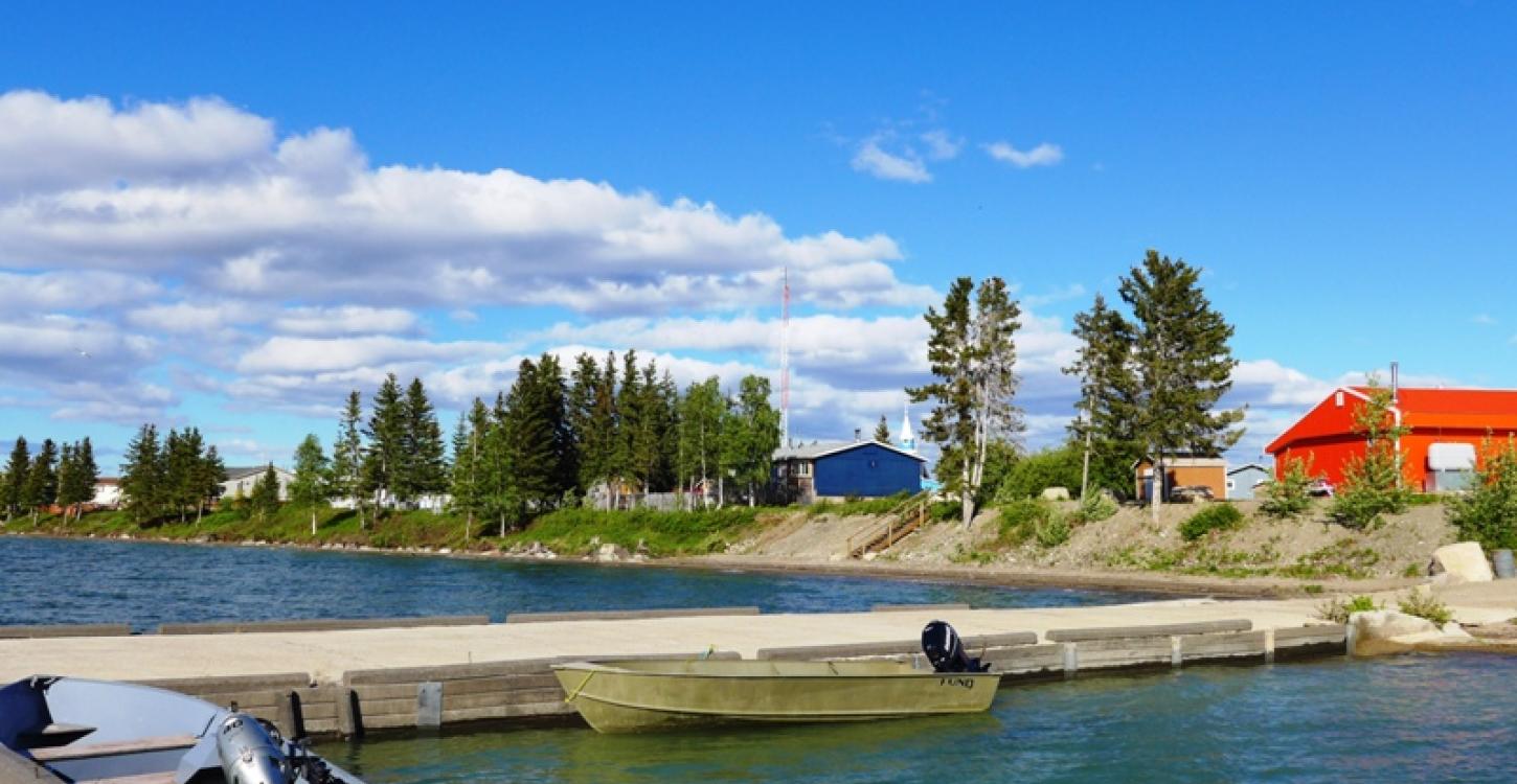 View of Whatì from dock (Photo:  Susan Beaumont, WRRB) 