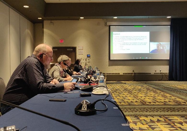 Board members listen in to a presentation during the meeting. Photo credit: Laura Meinert, WRRB. 