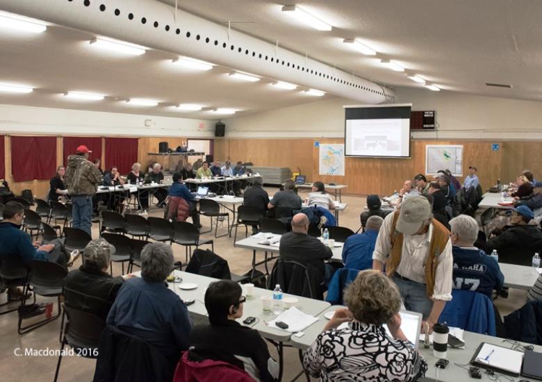 Bluenose-East Caribou Herd Proceedings were held in Behchokǫ̀ on April 6-8, 2016 (Photo courtesy of Colin Macdonald) 