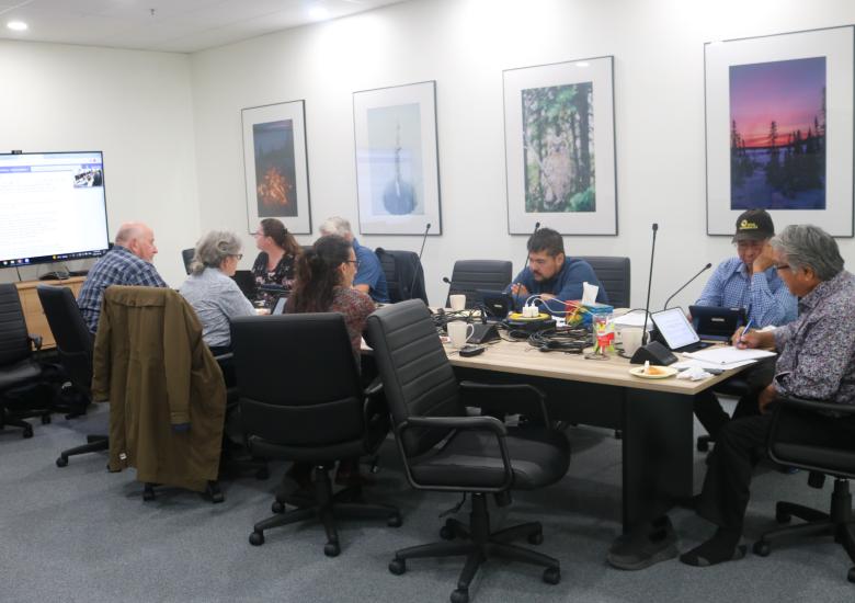 The Wek'èezhìı Renewable Resources Board (WRRB) approved the first Bathurst Caribou Action Plan at its board meeting on Sept. 14.  Photo by Simon Whitehouse/WRRB
