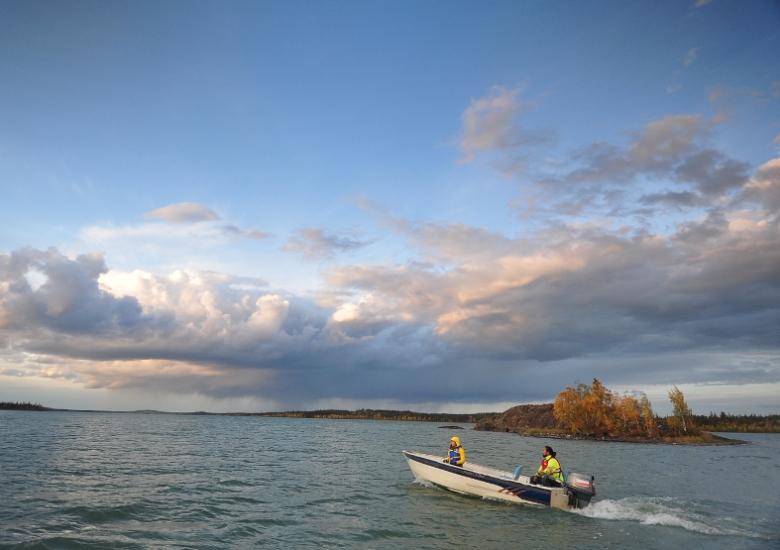 Heading out to collect water and sediment samples_Paul Vecsei, Golder Associates Ltd