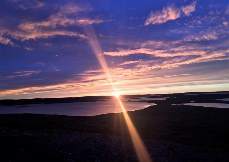 Sunset on the barrenlands at Daring Lake, NWT  (Photo: Jody Zoe)